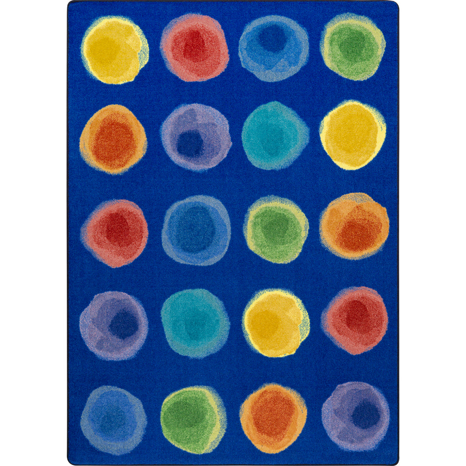 Watercolor Spots 5'4" x 7'8" area rug in color Rainbow