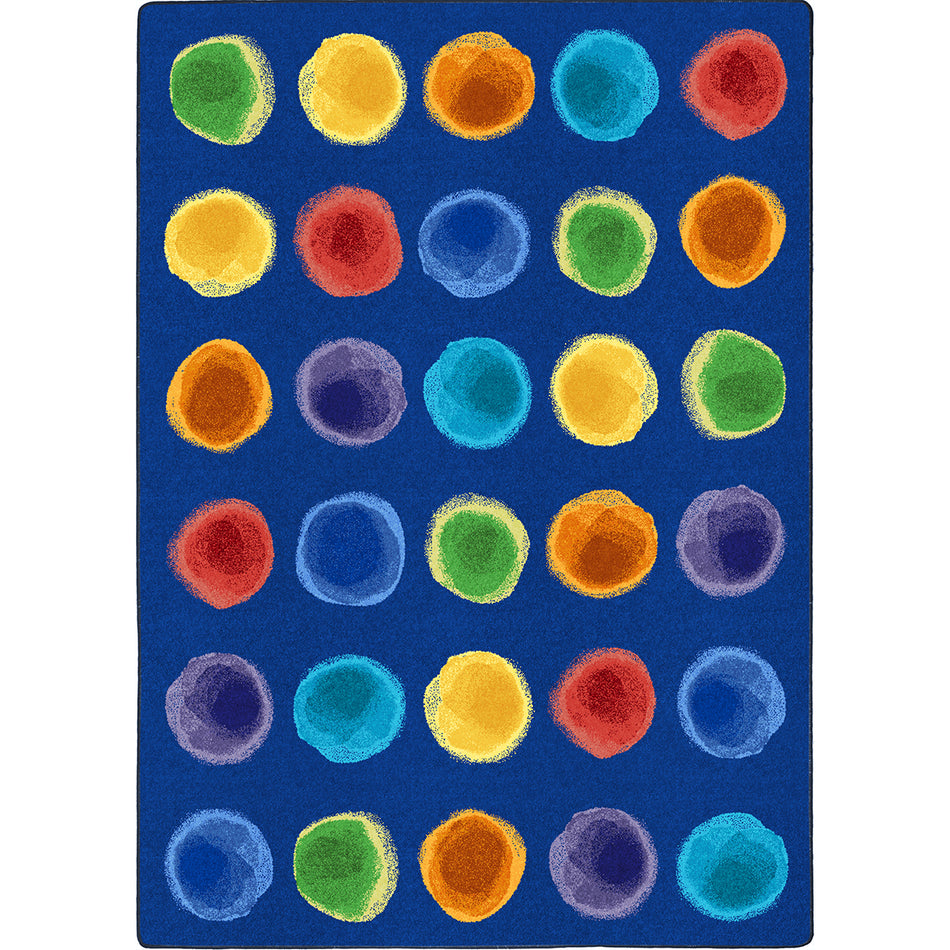 Watercolor Spots 10'9" x 13'2" area rug in color Rainbow