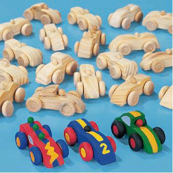 Unfinished Wood Cars - 2 1/2", Set Of 12