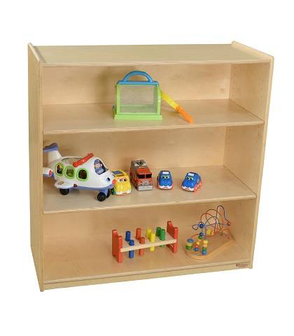Wood Designs Childrens Bookshelf with Adjustable Shelves, Natural wood , 36-3/4"H x 36"W x 15"D WD-12936AJ