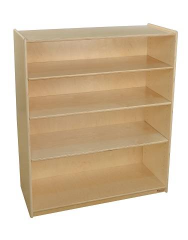 Wood Designs Childrens Bookshelf with Adjustable Shelves, Natural wood , 42-7/16"H x 36"W x 15"D WD-12942AJ