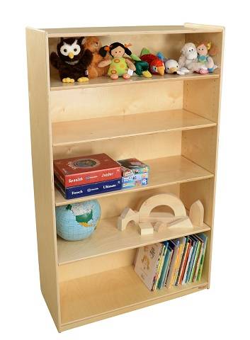 Wood Designs Childrens Bookshelf with Adjustable Shelves, Natural wood , 59 1/2"H x 36"W x 15"D WD-12960AJ