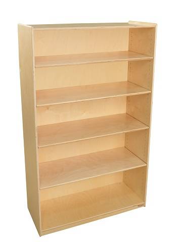 Wood Designs Childrens Bookshelf with Adjustable Shelves, Natural wood , 59 1/2"H x 36"W x 15"D WD-12960AJ