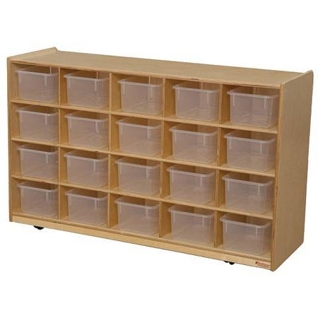 Wood Designs Children Tip-Me-Not 20 Tray Storage with Translucent Trays, 38"H x 24"W x 15"D WD-14581