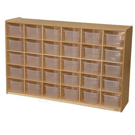 Wood Designs Children Tip-Me-Not 25 Tray Storage with Translucent Trays, 30"H x 48"W x 15"D WD-16081
