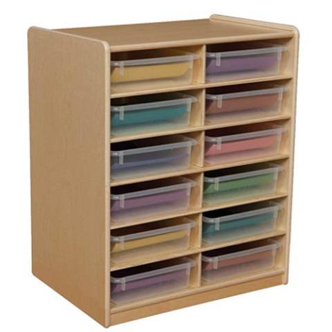 Wood Designs Kids, 3" Letter Tray Storage Unit w/Translucent Trays WD-17261