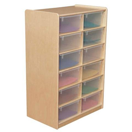 Wood Design Kids, (12) 5" Letter Tray Storage Unit w/Translucent Trays WD-18261