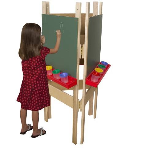 Wood Designs Children's 3-Sided Adjustable Easel with Chalkboard WD-18600