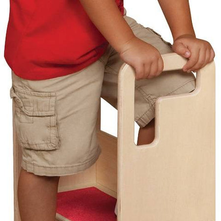 Wood Designs Children's Step-Up-N-Wash Stool Brown Tread WD-21200BN