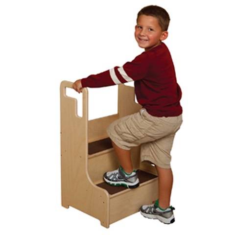 Wood Designs Children's Step-Up-N-Wash Stool Brown Tread WD-21200BN