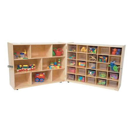 Wood Designs Children Tray & Shelf Fold Storage with (25) Translucent Trays WD-23601