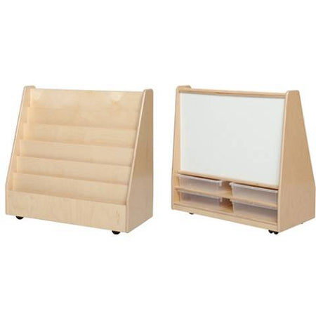 Wood Designs Classroom Book Storage & Display with Markerboard w/(4) 3" Translucent Letter Trays WD-35201