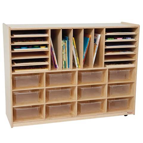 Wood Designs Kids, Multi-Storage with (12) Translucent 5" Letter Trays WD-44001