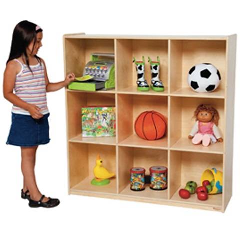 Wood Designs Children 9 Big Cubby Deep Storage cubbies, Natural wood , 49"H x 48"W x 15"D WD-50900