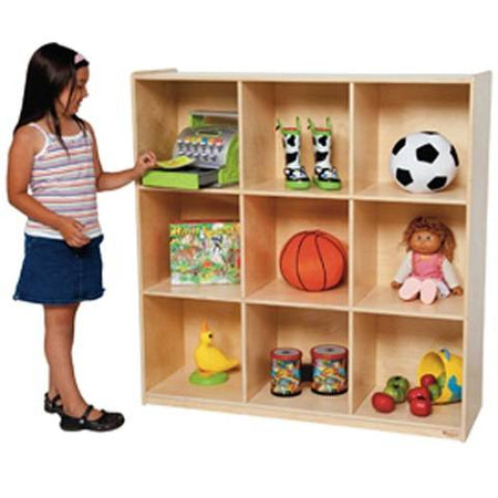 Wood Designs Children 9 Big Cubby Deep Storage cubbies, Natural wood , 49"H x 48"W x 15"D WD-50900