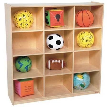 Wood Designs Children 12 Big Cubby Deep Storage cubbies, Natural wood , 49"H x 48"W x 15"D WD-50912