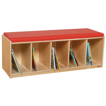 Wood Designs Reading Bench with Red Cushion