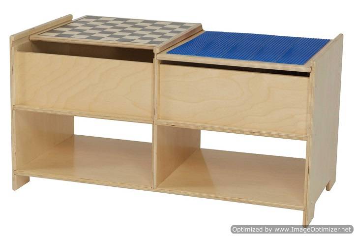 Wood Designs Children's Build-N-Play Table with Checkerboard Play WD-85600
