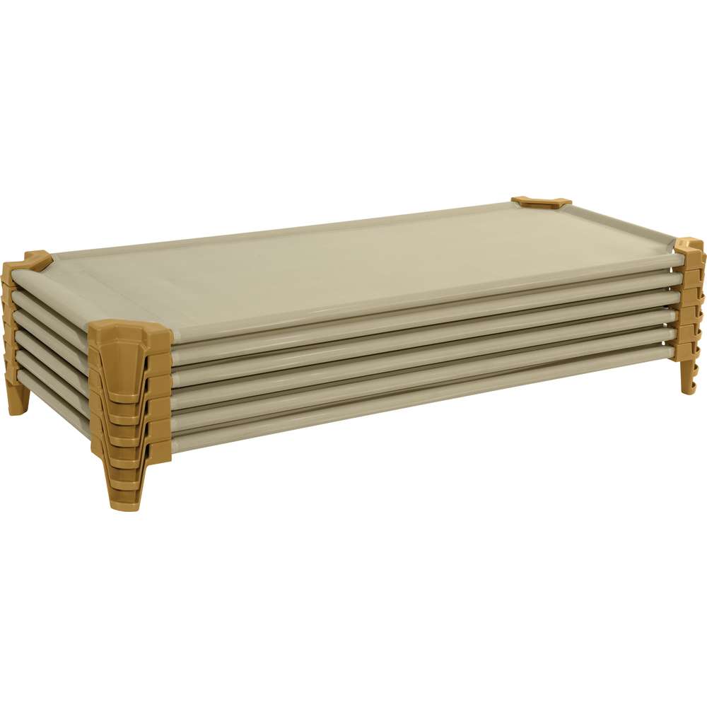 Standard Cots, 53"L x 23"W x 5"H, Unassembled 6-pack, TAN, (WD87800TN)