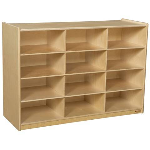 Wood Designs Children Cubby Shelves, Natural wood Color, 29-1/16"H x 42"W x 15"D WD-990315