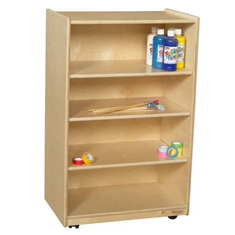Wood Designs Children Mobile Shelf Storage, Natural wood , 38"H x 24"W x 15"D WD-990333