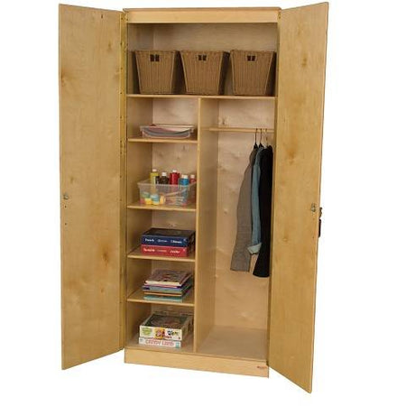 Wood Designs Classroom Teacher's, Three Adjustable Shelf Wardrobe Unit- 84"H Fully assembled WD-990541