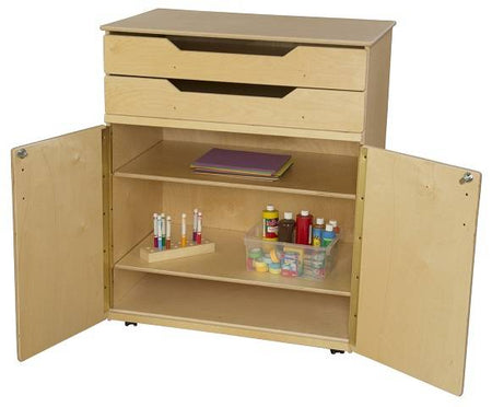 Wood Designs Classroom Teacher's, Mobile Cabinet, Natural wood Color, 46"H x 36"W x 24"D WD-990734