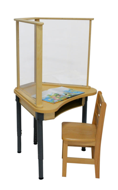 Kids 24" x 30" Synergy Desk with Sneeze Guard Made in the U.S.A