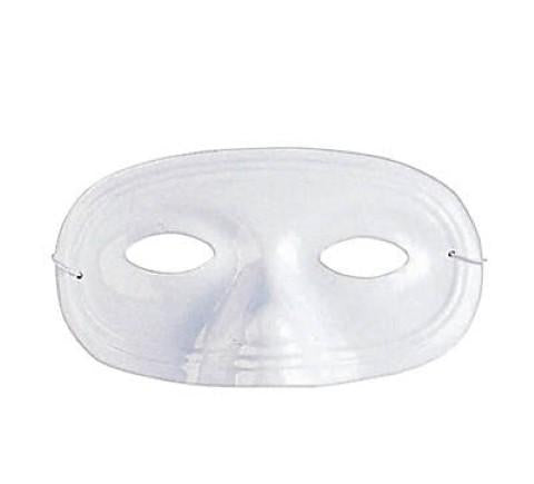 Plastic White Half Masks - 24 masks per package