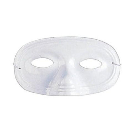 Plastic White Half Masks - 24 masks per package