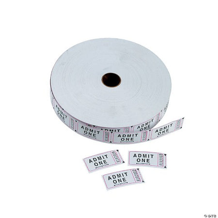 Single Admit Ticket Roll, 2000ct, White