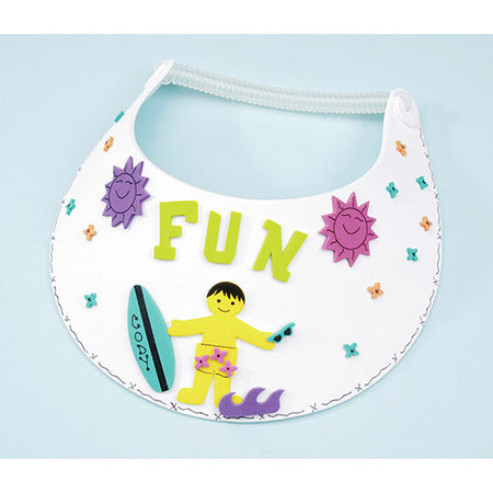 Foamies Visors with Vinyl Coil White 6-Pack