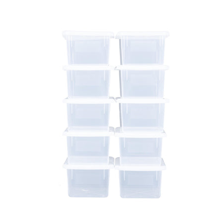 WHITE Cubby Trays with Lids - Pack of 10