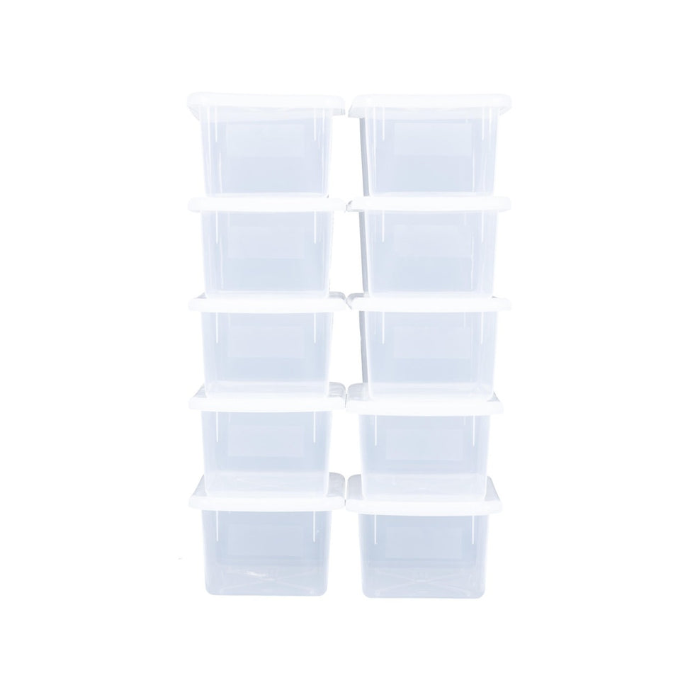 WHITE Cubby Trays with Lids - Pack of 10