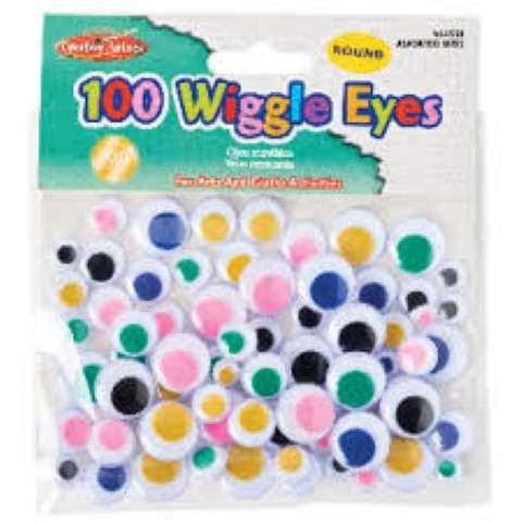 Peel 'n Stick Wiggle Eyes, Assorted colors and sizes - 100/pkg.