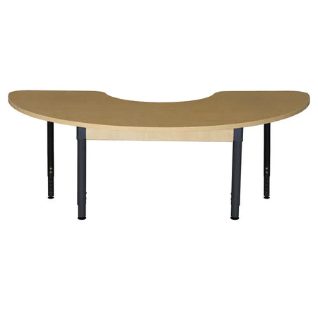 22" x 64" Half Circle High Pressure Laminate Table with Hardwood Legs 14"