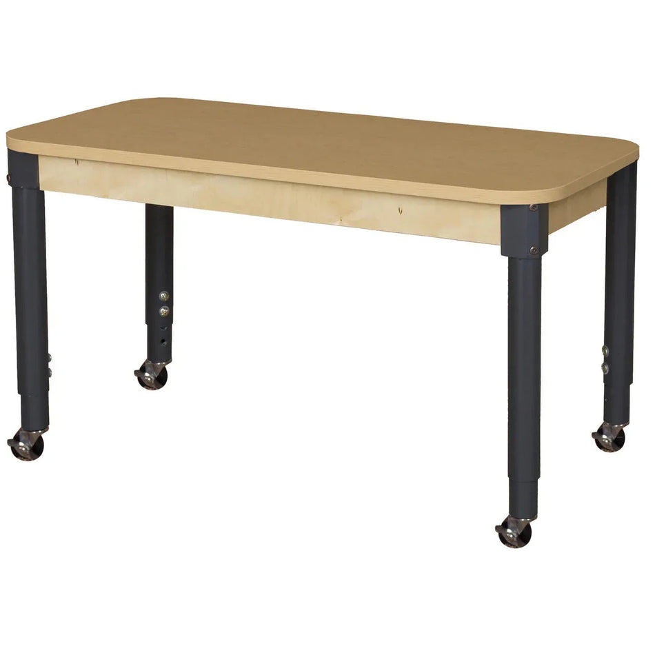 24" x 48" Rectangle High Pressure Laminate Table with Hardwood Legs- 14"