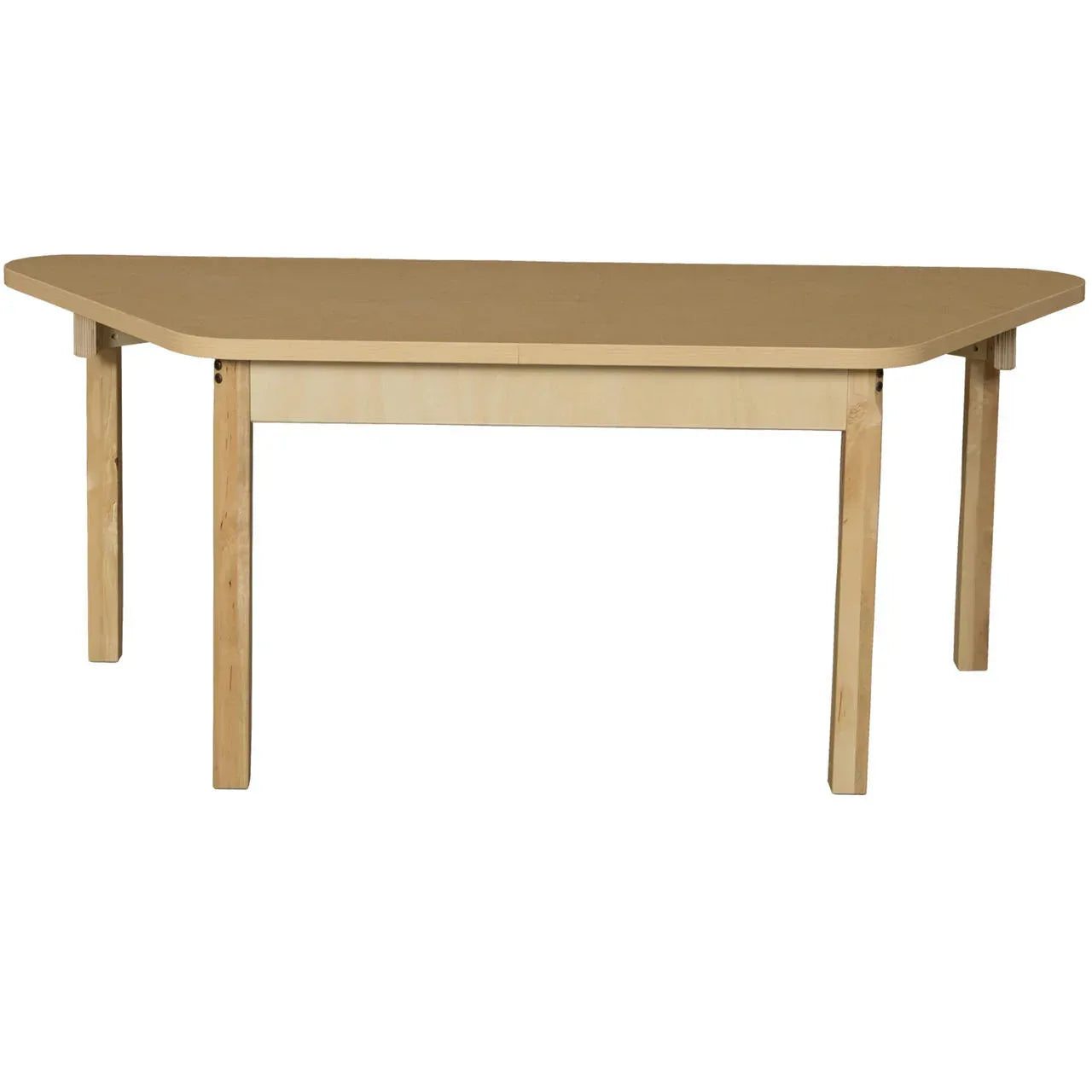 Trapezoidal High Pressure Laminate Table with Hardwood Legs-14"