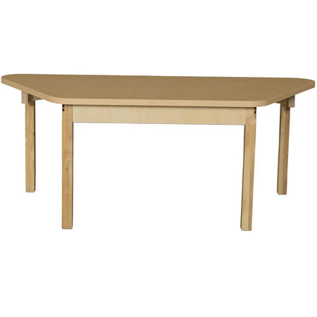 Trapezoidal High Pressure Laminate Table with Hardwood Legs-14"