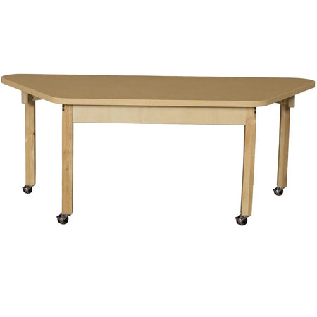 Trapezoidal High Pressure Laminate Table with Hardwood Legs-14"