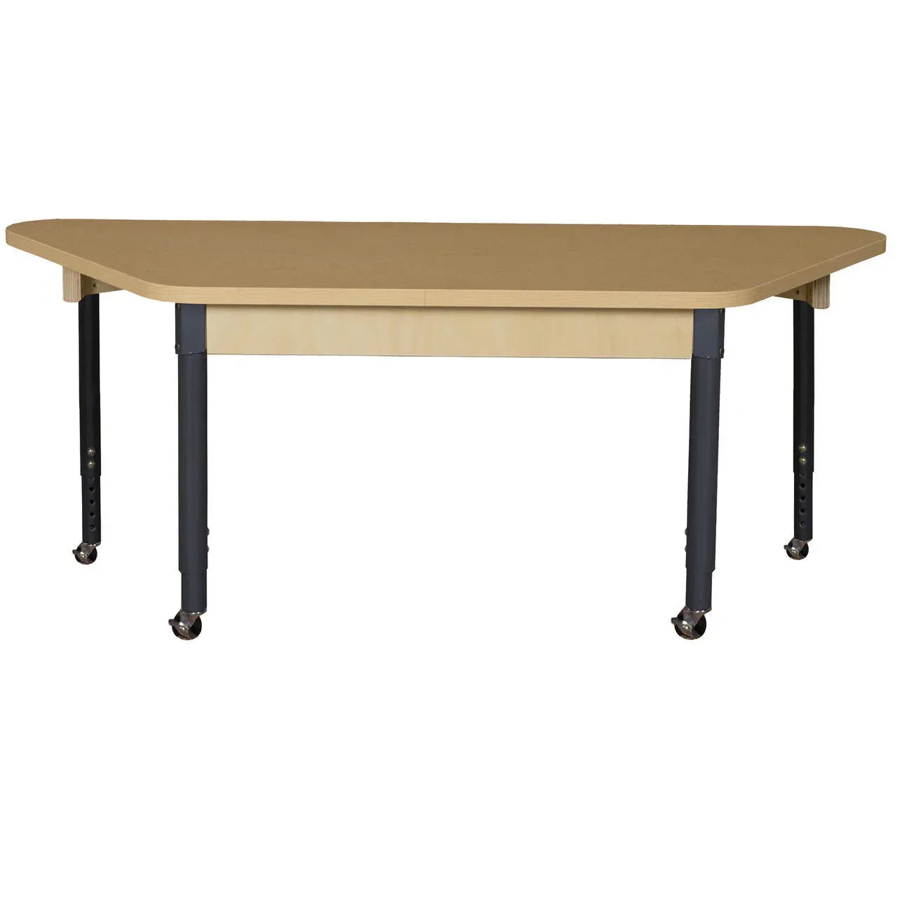 Trapezoidal High Pressure Laminate Table with Hardwood Legs-14"