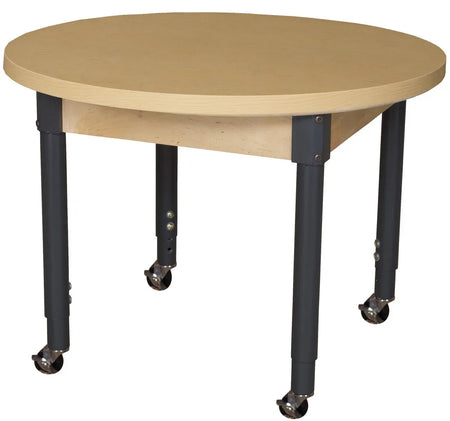 36" Round High Pressure Laminate Table with Hardwood Legs- 14"