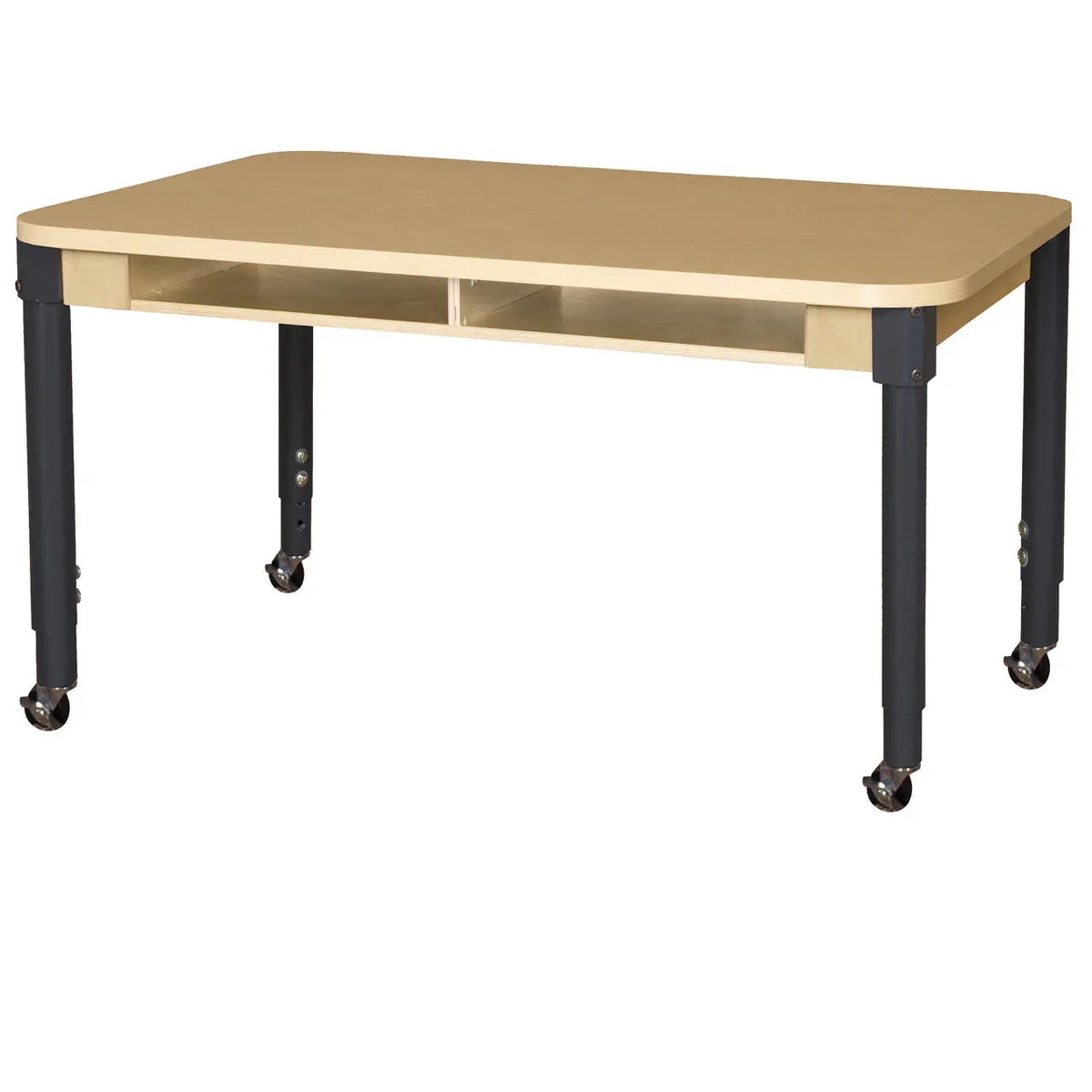 36" x 48" Four Seater High Pressure Laminate Desk with Hardwood Legs- 14"