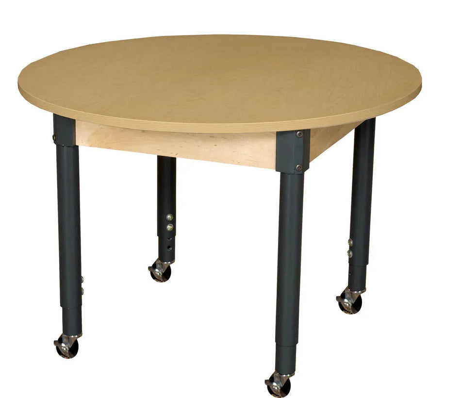 48" Round High Pressure Laminate Table with Hardwood Legs- 14"