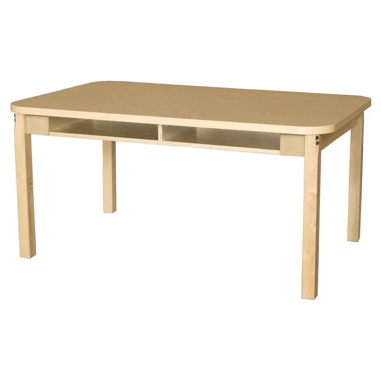 Two Seater High Pressure Laminate Desk with Hardwood Legs- 14"