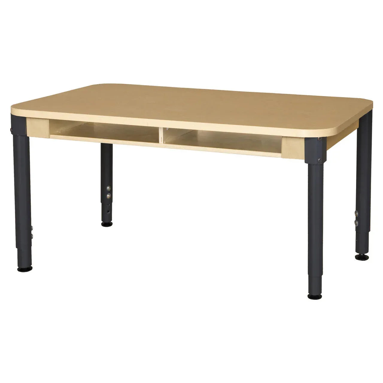 Two Seater High Pressure Laminate Desk with Hardwood Legs- 14"