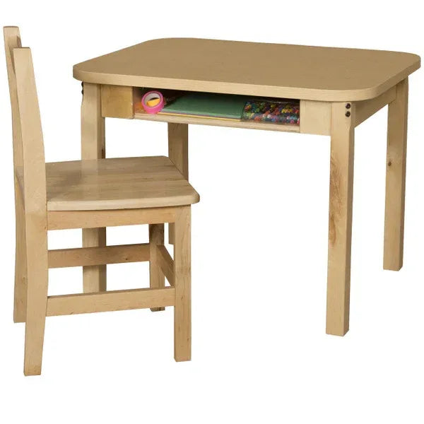 Classroom High Pressure Laminate Desk with Hardwood Legs- 18"
