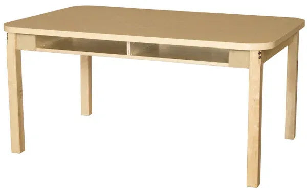 Two Seater High Pressure Laminate Desk with Hardwood Legs- 24"