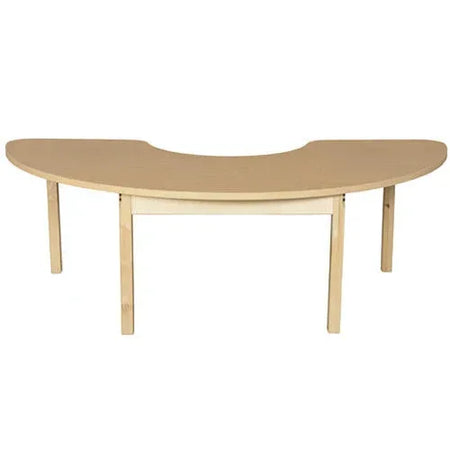 22" x 64" Half Circle High Pressure Laminate Table with Hardwood Legs - 20"
