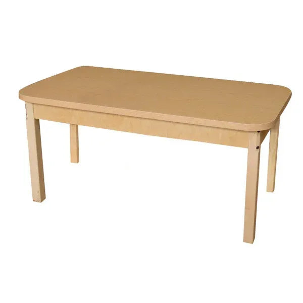 24" x 48" Rectangle High Pressure Laminate Table with Hardwood Legs- 20"